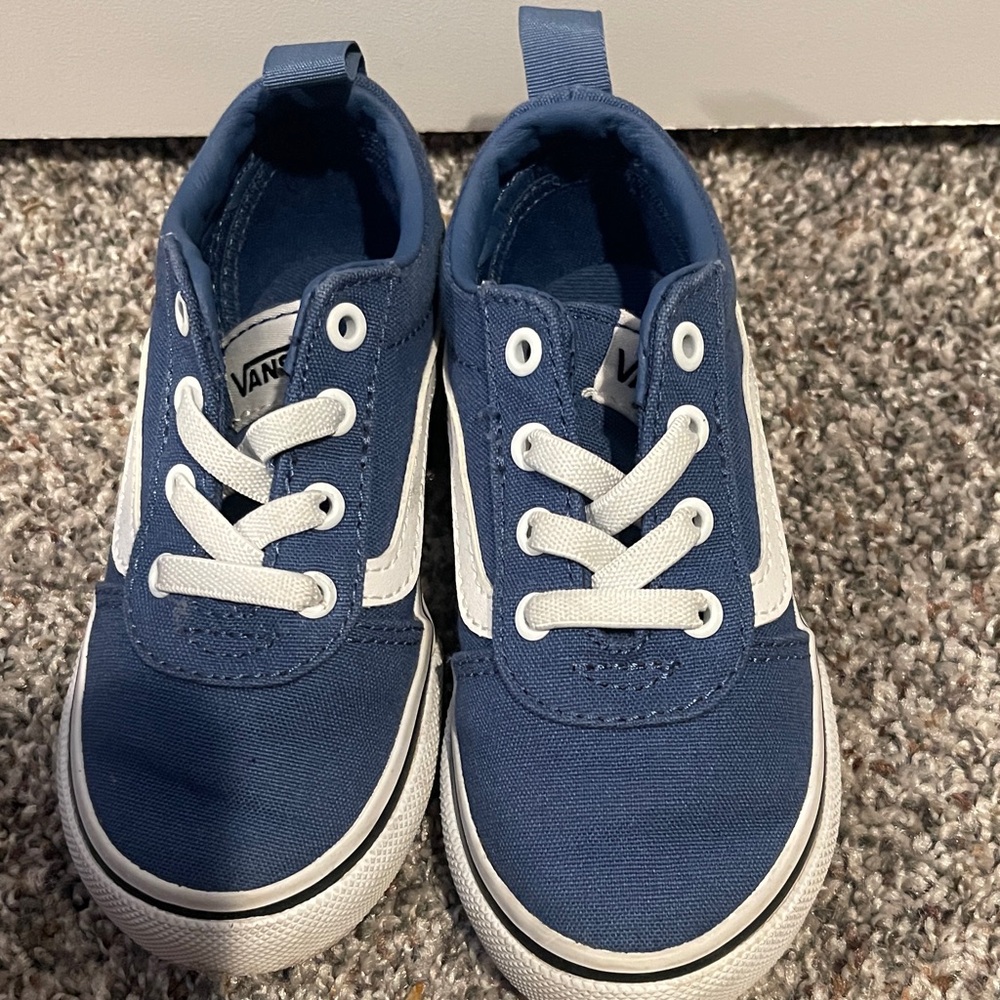 Vans Kids Navy and White Sneakers